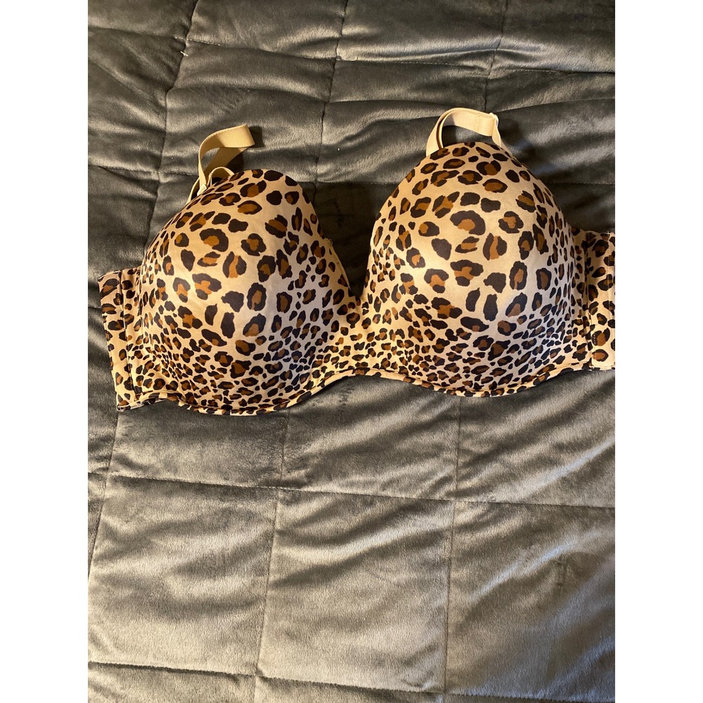 Cacique Leopard Print Multi-Way Strapless Underwire Bra 44DDD Animal Print 0553